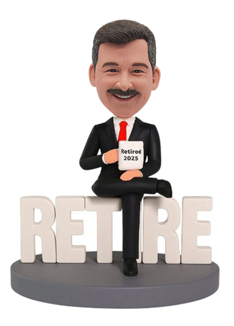 Custom Custom Retirement Bobblehead for employee retired Custom Custom Retirement Bobblehead for employee retired